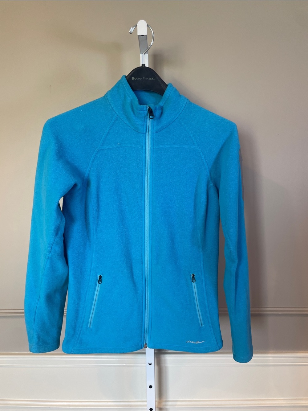 Eddie Bauer Women's First Ascent Fleece Jacket Small Teal Aqua Blue Base Layer